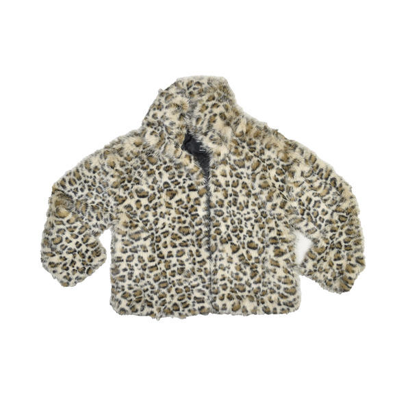 Cotton On Women's Leopard Print Faux Fur Jacket Size L/XL Plushy - Picture 1 of 8